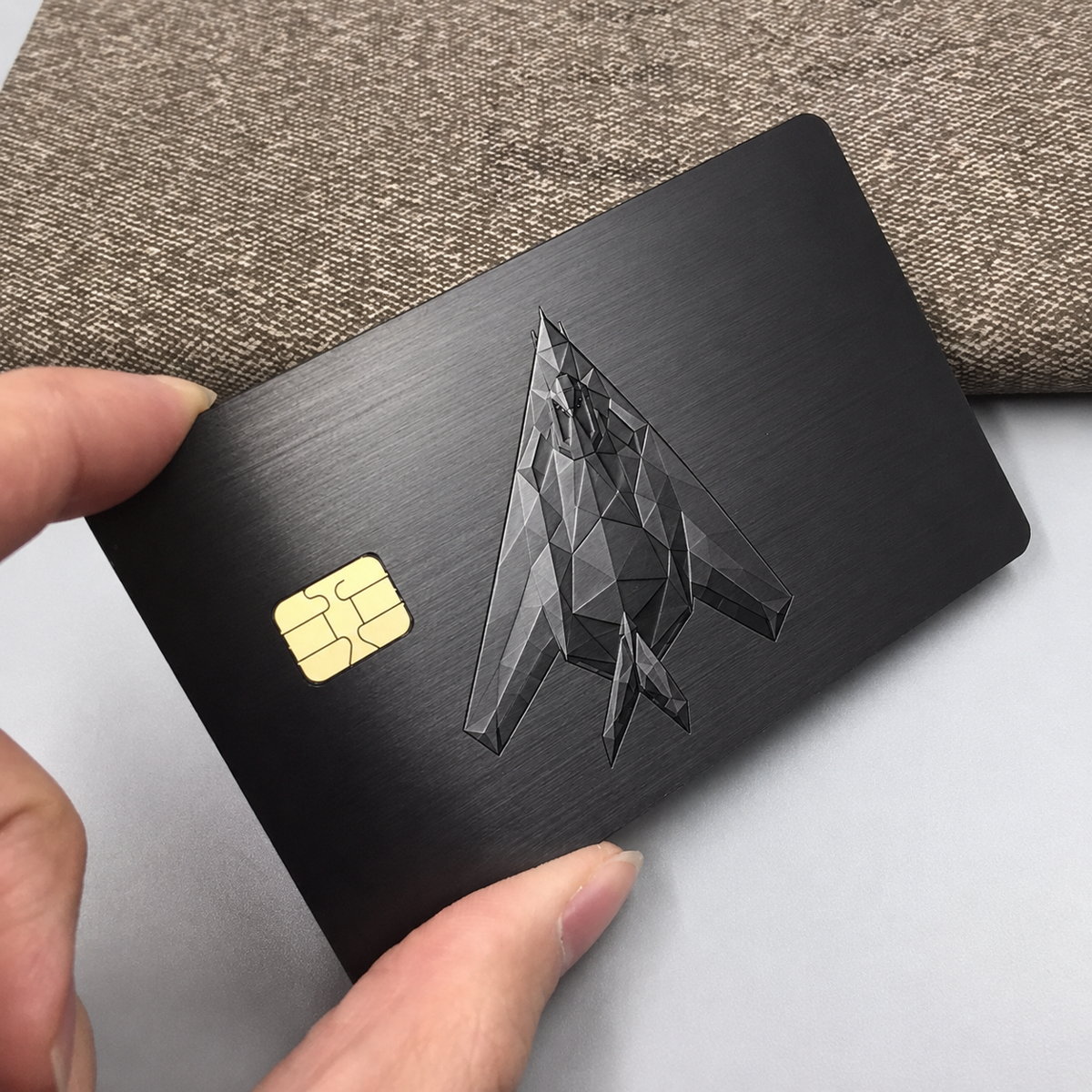 Blackout — custom engraved metal credit card by ForgeConnect