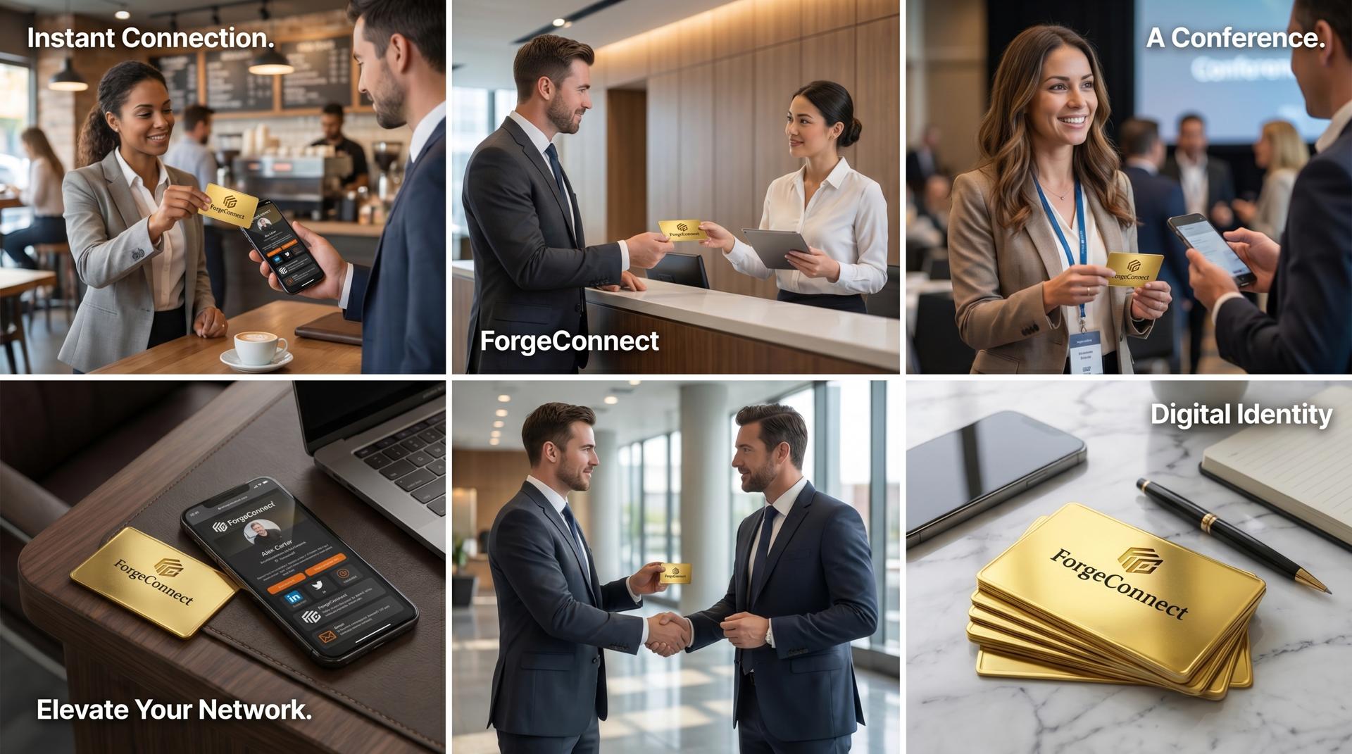 Modern professional using an NFC smart business card in 2026, replacing outdated paper cards