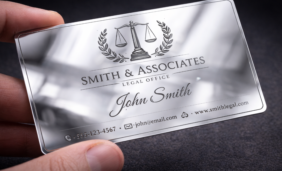 Silver Mirror-Plated Metal Card — the business card that captures every lead and stays in wallets for years