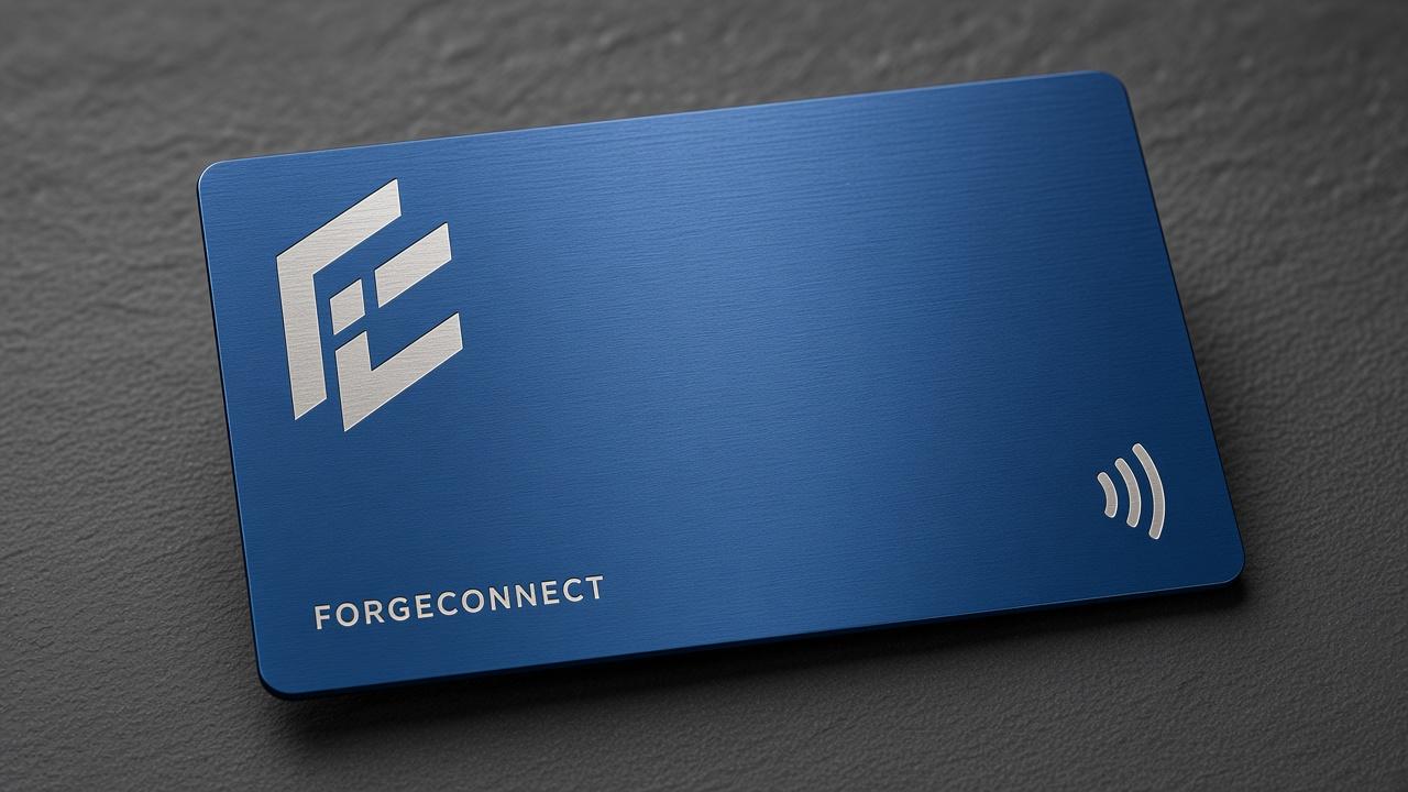 Custom Metal NFC Business Card — the business card that captures every lead and stays in wallets for years — Blue