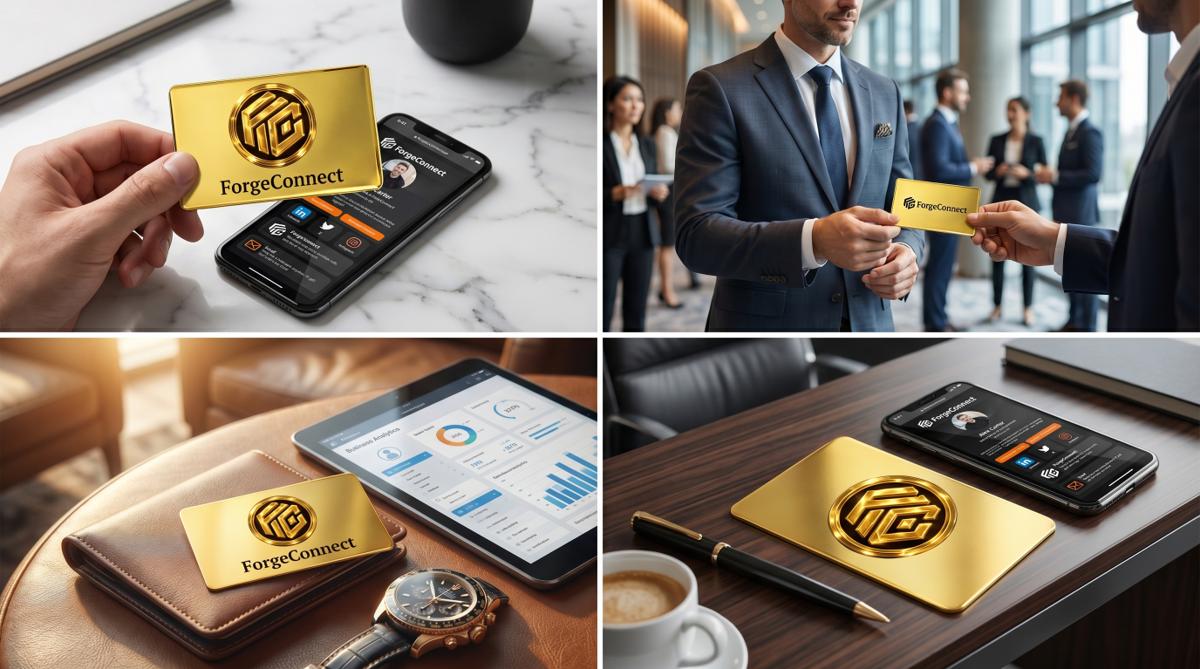 NFC metal business card for a financial advisor with premium executive branding