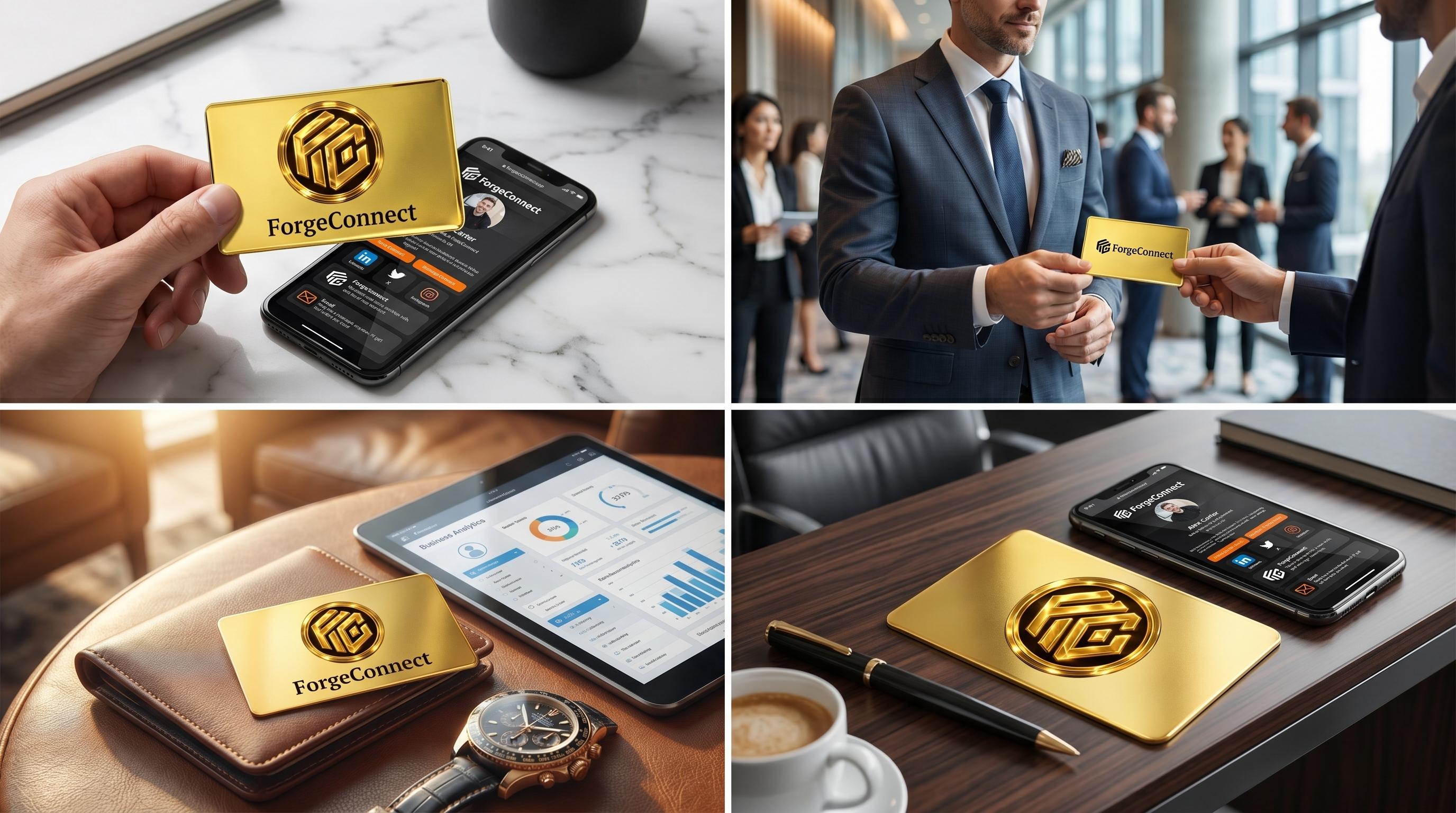 NFC metal business card for a financial advisor with premium executive branding