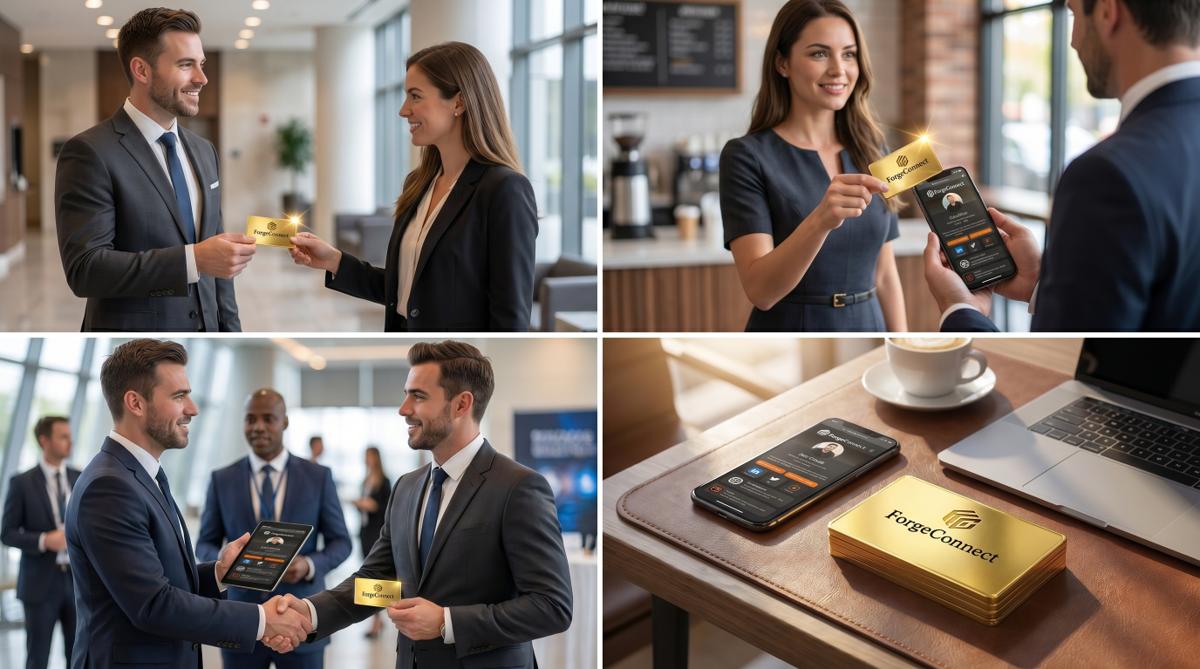 Paper business card being handed over as a lost lead versus NFC card capturing contact automatically